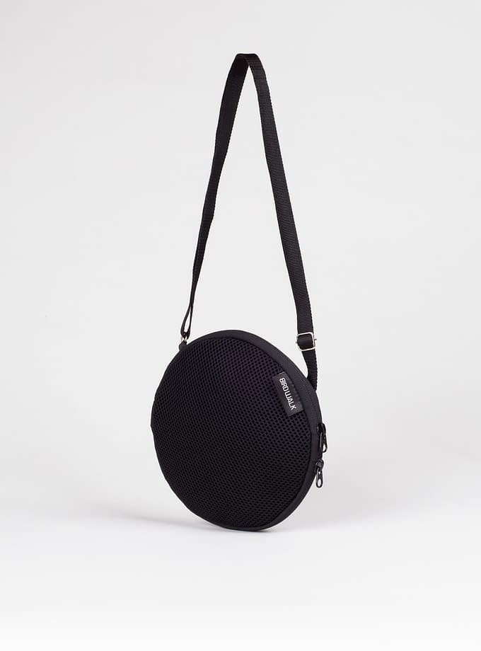vegan round bag foldable into wallet made in Portugal