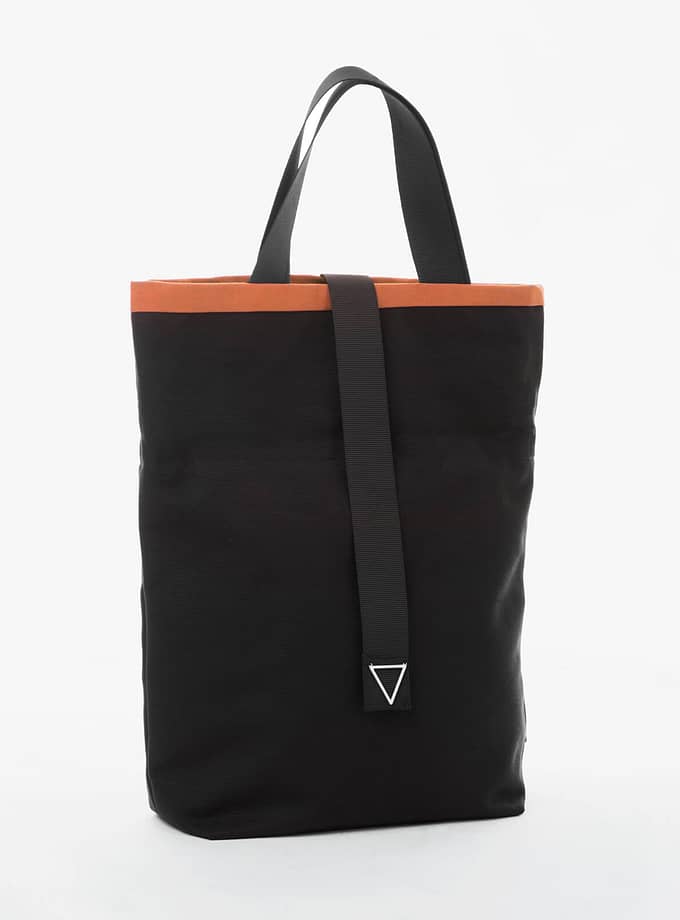 sustainable tote bag convertible to handbag